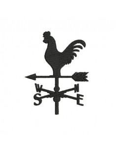 Motif de broderie machine girouette coq