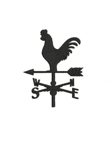 Instant download machine embroidery rooster weathervane