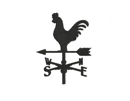 Instant download machine embroidery rooster weathervane