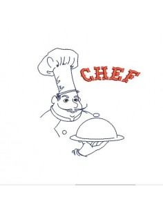 Motif de broderie machine chef cuisinier