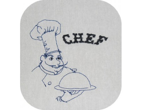 Motif de broderie machine chef cuisinier