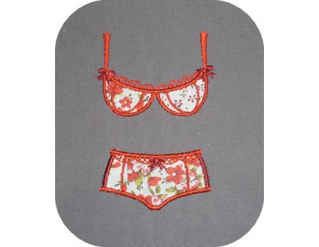 Motif de broderie machine lingerie boxer appliqué