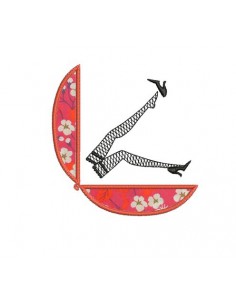 Motif de broderie machine poudrier bas appliqué