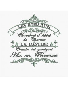 Motif de broderie machine Bastide les romarins