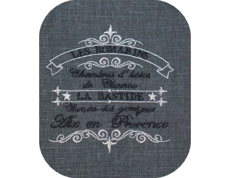 Motif de broderie machine Bastide les romarins