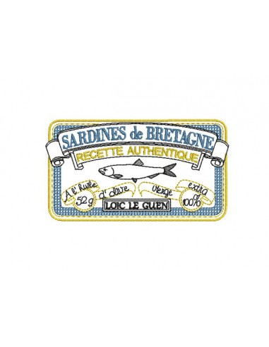 Motif de broderie machine boite de sardines