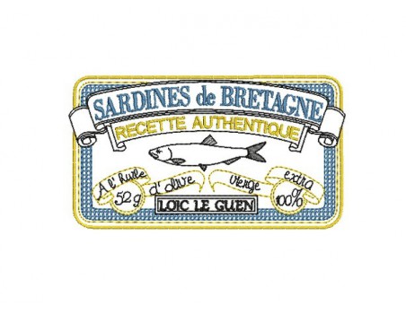 Motif de broderie machine boite de sardines