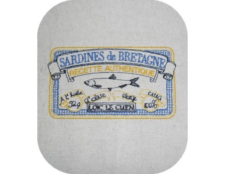 Motif de broderie machine boite de sardines