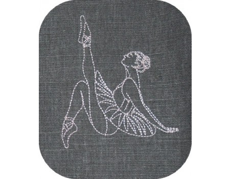 Motif de broderie machine ballerine redwork