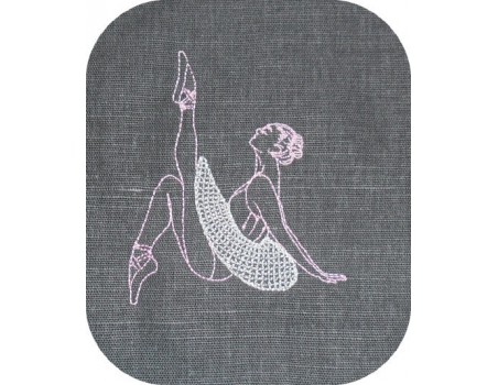 Instant download machine embroidery girl doing cutting