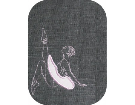 Motif de broderie machine ballerine en appliqué