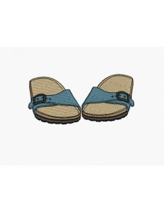 Motif de broderie machine chaussures claquettes