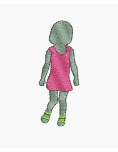 Instant download machine embroidery girl doing cutting