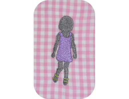 Instant download machine embroidery girl doing cutting