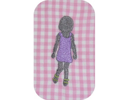 Motif de broderie machine silhouette fille