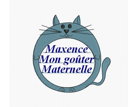 Motif de broderie machine étiquette chat