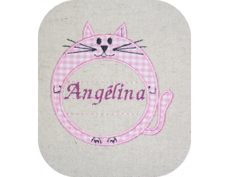 Instant download machine embroidery cat label customizable
