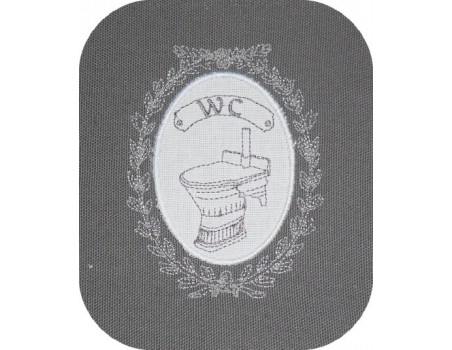 Motif de broderie machine cadre wc