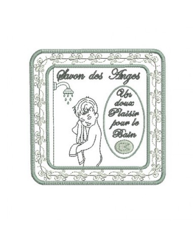 Motif de broderie machine cadre appliqué savon des anges