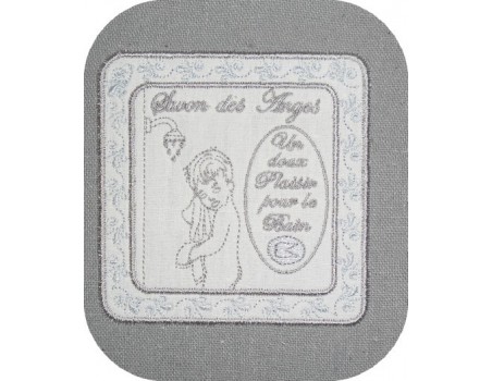 Motif de broderie machine cadre appliqué savon des anges