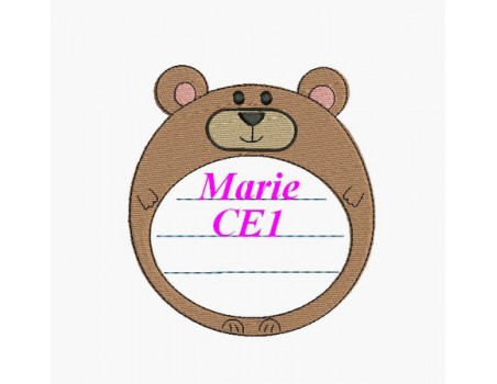 Instant download machine embroidery cat label customizable