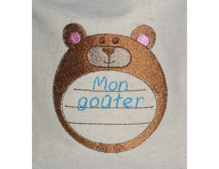 Instant download machine embroidery bear label customizable