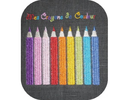 Motif de broderie machine crayons de couleur