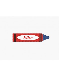Motif de broderie machine crayon personnalisable