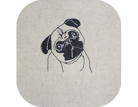 Motif de broderie machine bouledogue