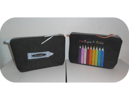 Motif de broderie machine crayons de couleur