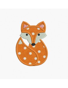 Motif de broderie machine renard appliqué