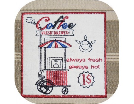 Instant download machine embroidery coffee