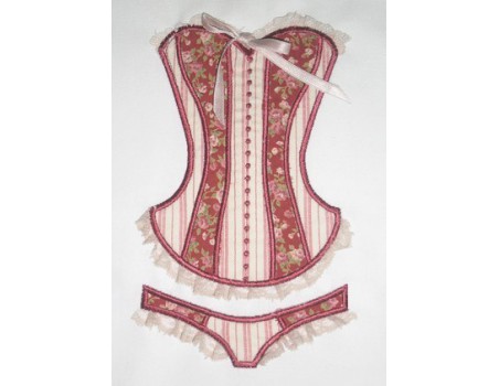 Motif de broderie machine bustier 2 formats