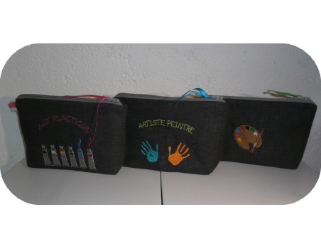 Motif de broderie machine palette de peinture