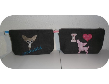 Motif de broderie machine chihuahua appliqué