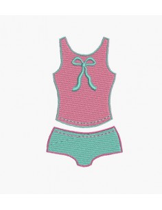 Motif de broderie machine ensemble lingerie boxer