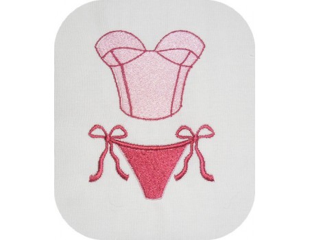 Motif de broderie machine ensemble lingerie bustier