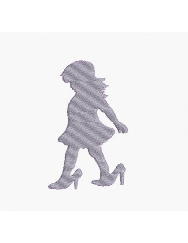 Instant download machine embroidery girl with shoes