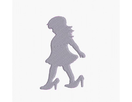 Instant download machine embroidery girl with shoes