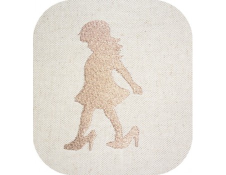 Instant download machine embroidery girl with shoes