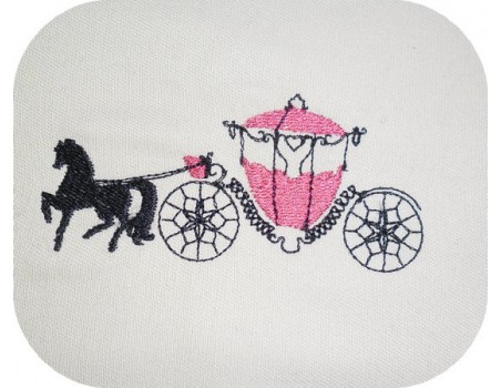 Instant download machine embroidery horse carriage