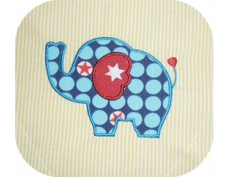 Motif de broderie machine éléphant appliqué