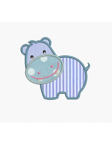 Motif de broderie machine hippopotame