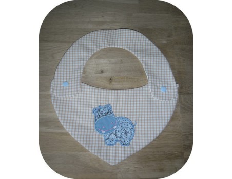 Motif de broderie machine hippopotame