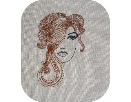 Motif de broderie machine visage femme