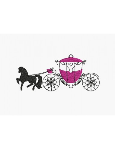 Instant download machine embroidery horse carriage