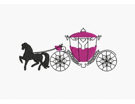 Instant download machine embroidery horse carriage