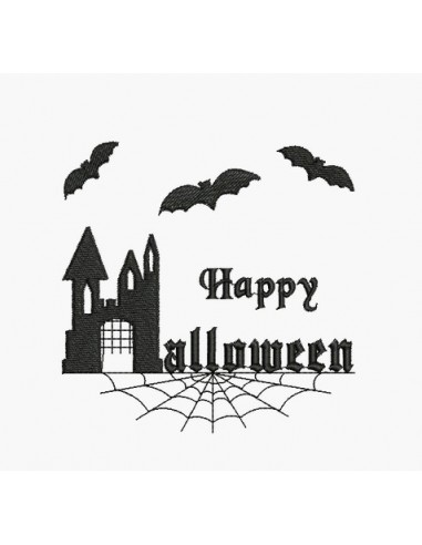 Motif de broderie machine  château halloween