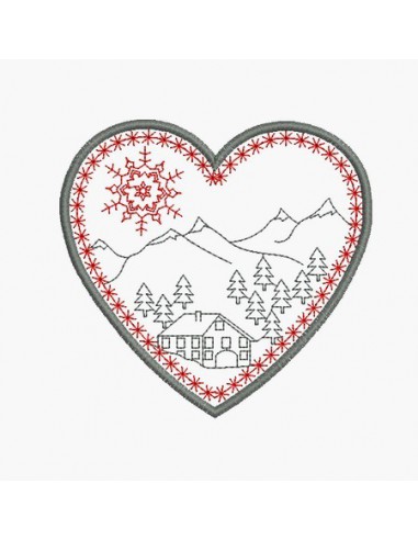 Motif de broderie machine coeur de savoie