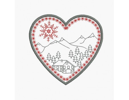 Motif de broderie machine coeur de savoie